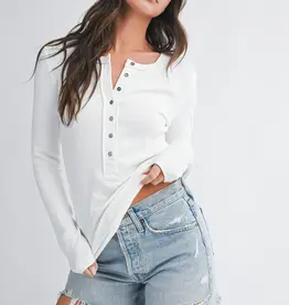 509 Broadway Henley Long Sleeve Top