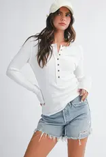 509 Broadway Henley Long Sleeve Top