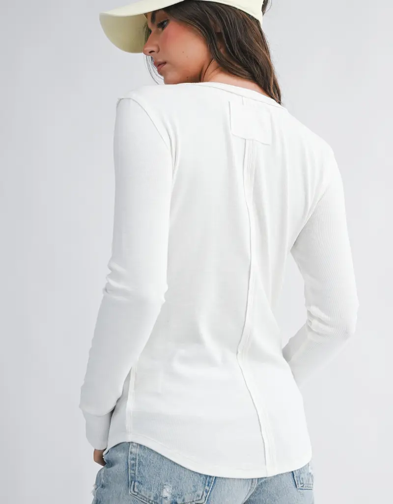 509 Broadway Henley Long Sleeve Top