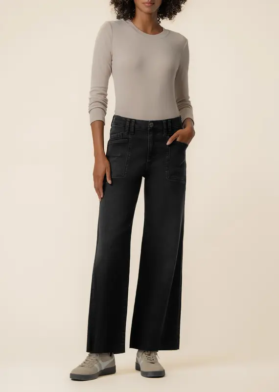 KUT From The Kloth Meg High Rise Raw Hem Wide Leg {Politely}