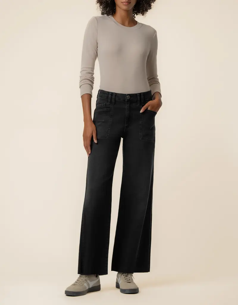 KUT From The Kloth Meg High Rise Raw Hem Wide Leg {Politely}