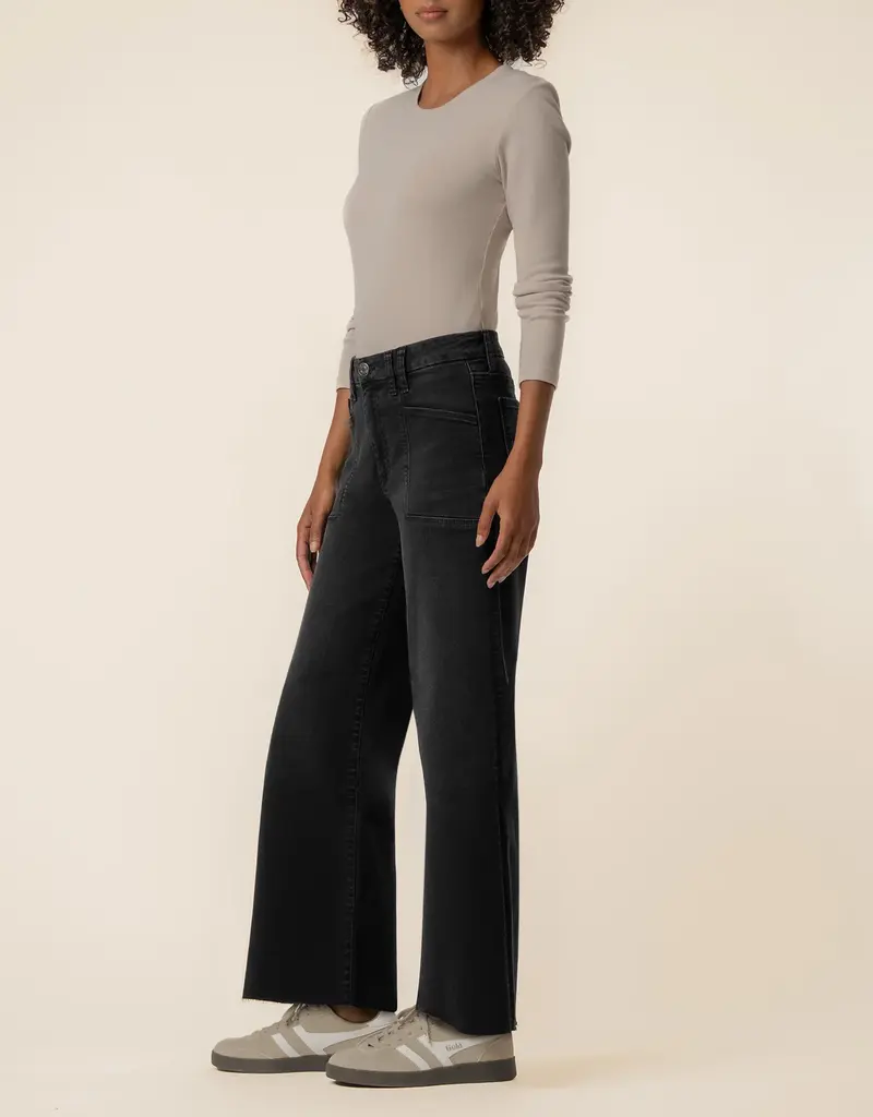 KUT From The Kloth Meg High Rise Raw Hem Wide Leg {Politely}