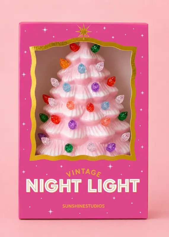 Sunshine Studios Vintage Tree Night Light |Pink