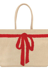 Burlap Tote |Red Bow|