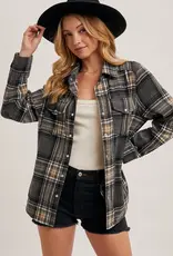 509 Broadway Button Down Plaid Shacket