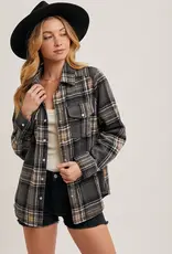 509 Broadway Button Down Plaid Shacket