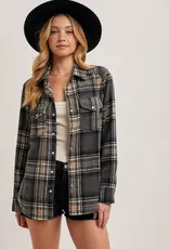 509 Broadway Button Down Plaid Shacket