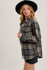 509 Broadway Button Down Plaid Shacket