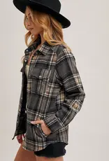 509 Broadway Button Down Plaid Shacket
