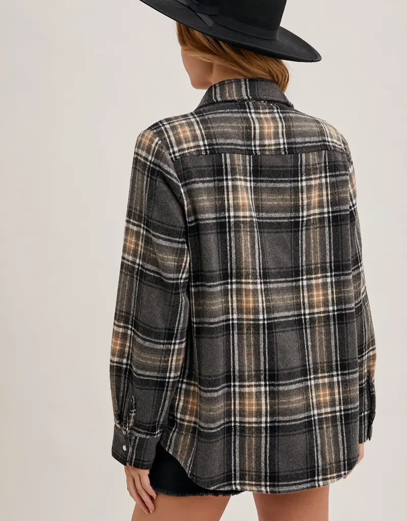 509 Broadway Button Down Plaid Shacket
