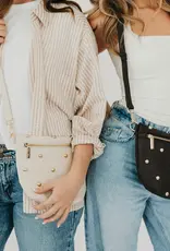 509 Broadway Chic Gold Studded Westlyn Bum Bag