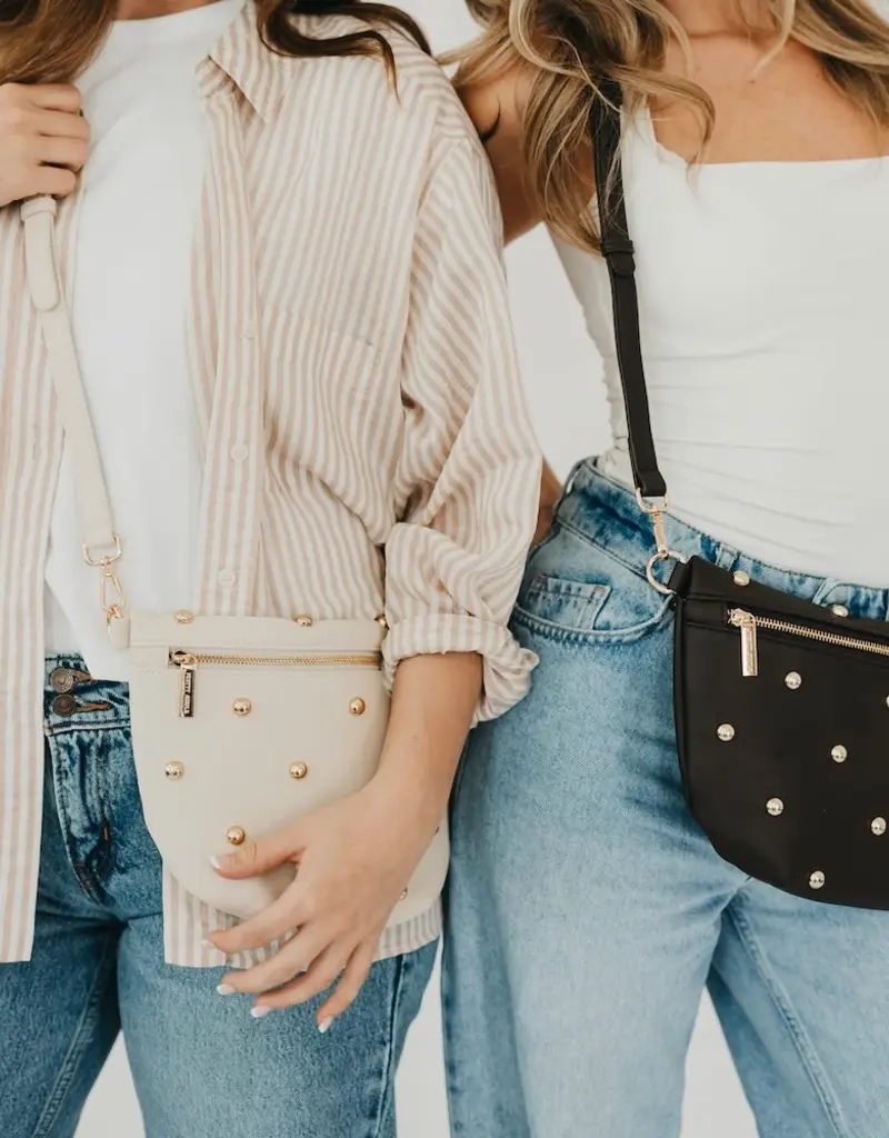 509 Broadway Chic Gold Studded Westlyn Bum Bag