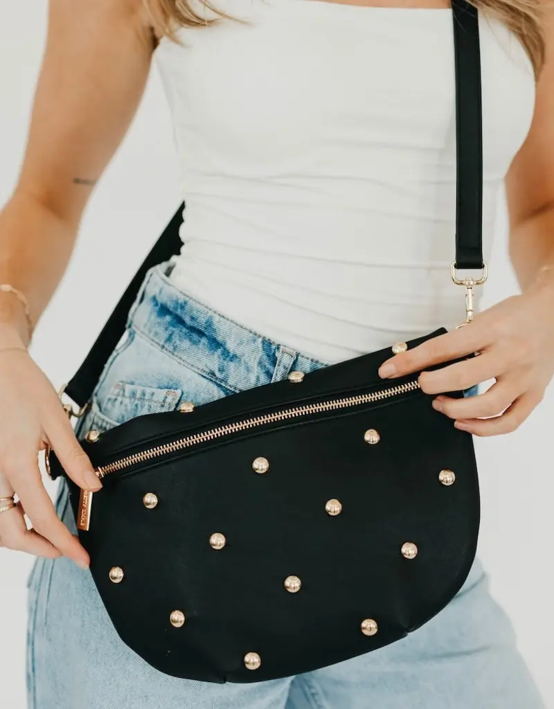 509 Broadway Chic Gold Studded Westlyn Bum Bag