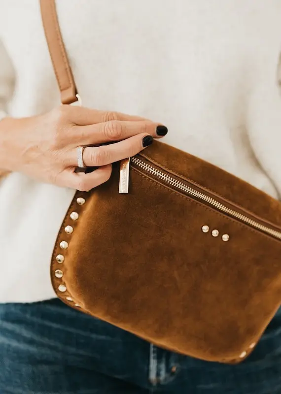 509 Broadway Sabrina Studded Suede Bum Bag