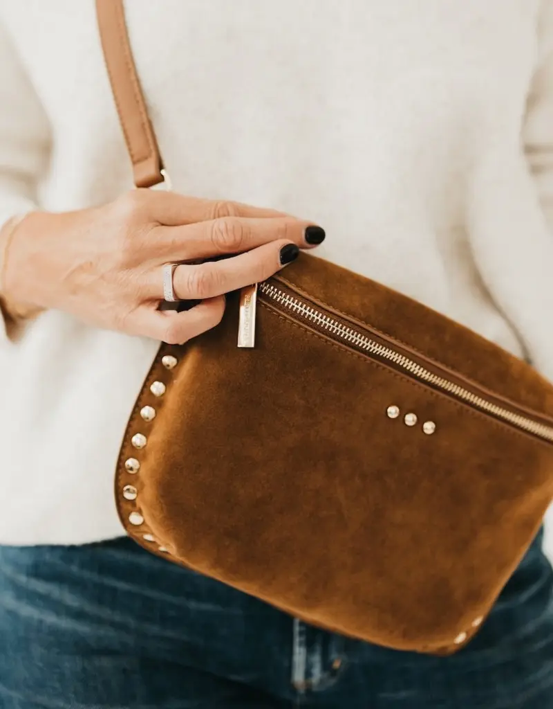 509 Broadway Sabrina Studded Suede Bum Bag