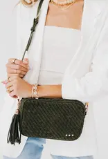 509 Broadway Suede Woven Willow Camera Crossbody