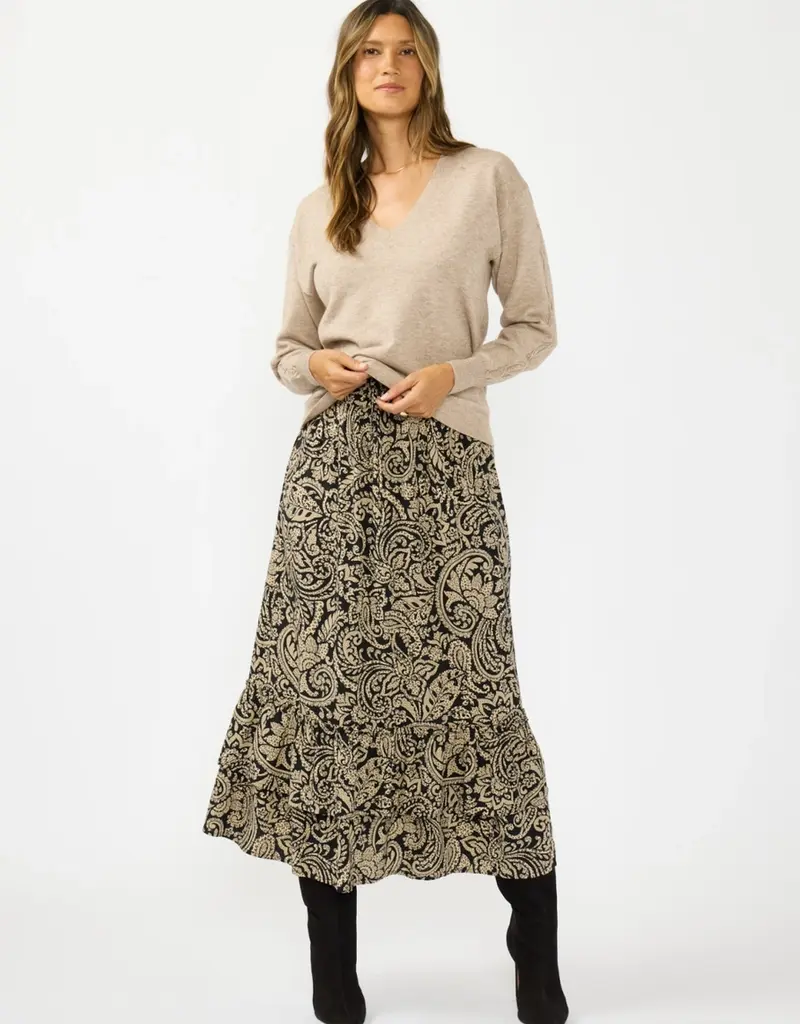 509 Broadway Ruffle Maxi Skirt