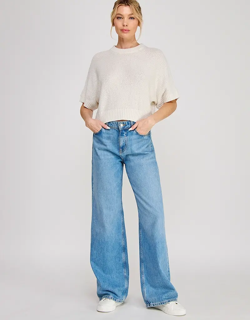 509 Broadway Short Sleeve Sweater Top