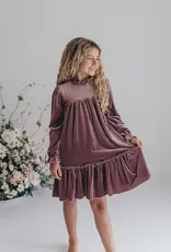 509 Broadway Girls Smocked Velvet Dress