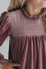 509 Broadway Girls Smocked Velvet Dress