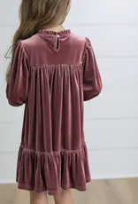 509 Broadway Girls Smocked Velvet Dress