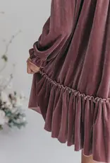 509 Broadway Girls Smocked Velvet Dress