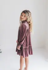 509 Broadway Girls Smocked Velvet Dress