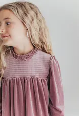 509 Broadway Girls Smocked Velvet Dress