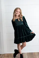 509 Broadway Girls Smocked Velvet Dress