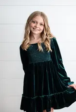 509 Broadway Girls Smocked Velvet Dress