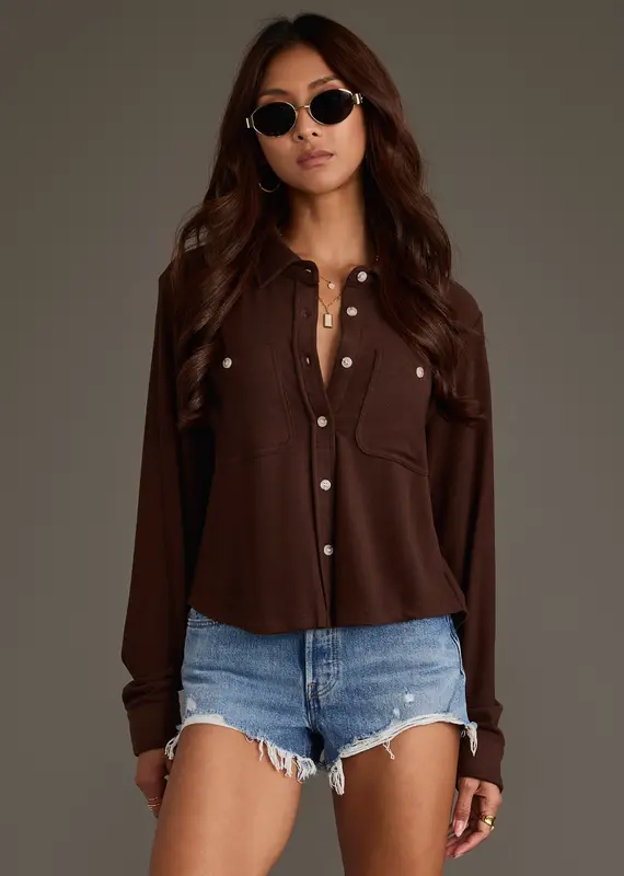 509 Broadway Cropped Soft Button Up