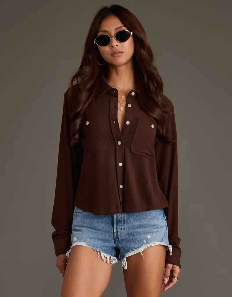 509 Broadway Cropped Soft Button Up