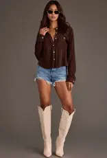 509 Broadway Cropped Soft Button Up