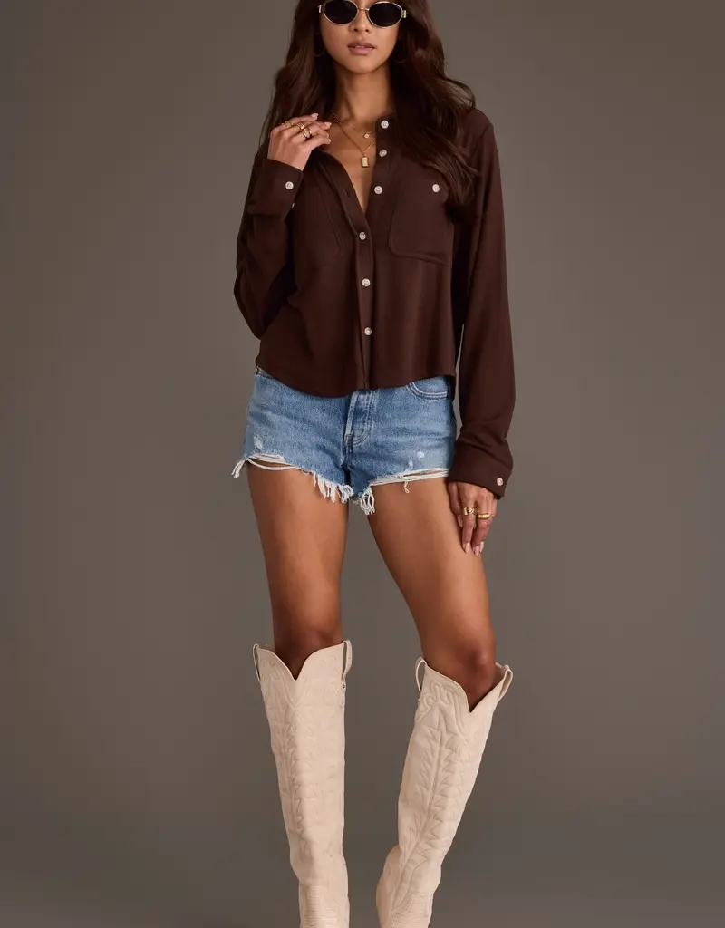 509 Broadway Cropped Soft Button Up