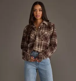 509 Broadway Basic Plaid Button Top