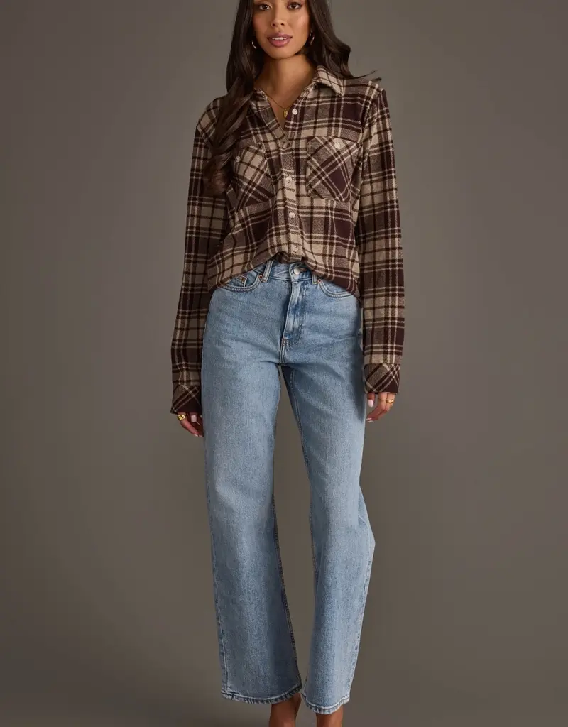 509 Broadway Basic Plaid Button Top