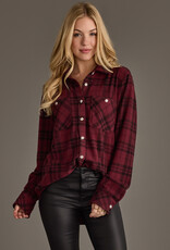509 Broadway Basic Plaid Button Top