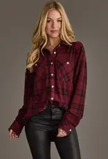 509 Broadway Basic Plaid Button Top