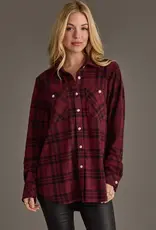 509 Broadway Basic Plaid Button Top