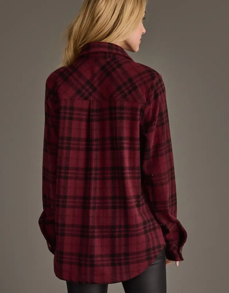 509 Broadway Basic Plaid Button Top