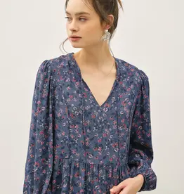 509 Broadway Flowy Floral Peplum Blouse