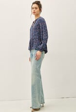 509 Broadway Flowy Floral Peplum Blouse