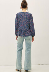 509 Broadway Flowy Floral Peplum Blouse