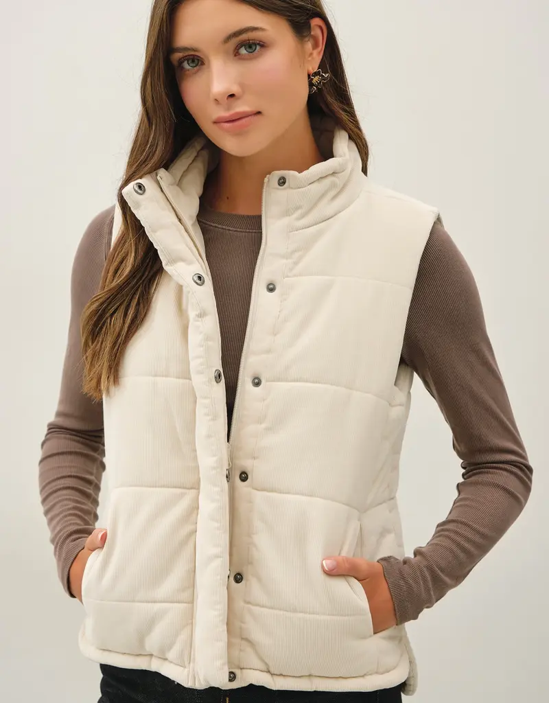 509 Broadway Corduroy Puffer Vest