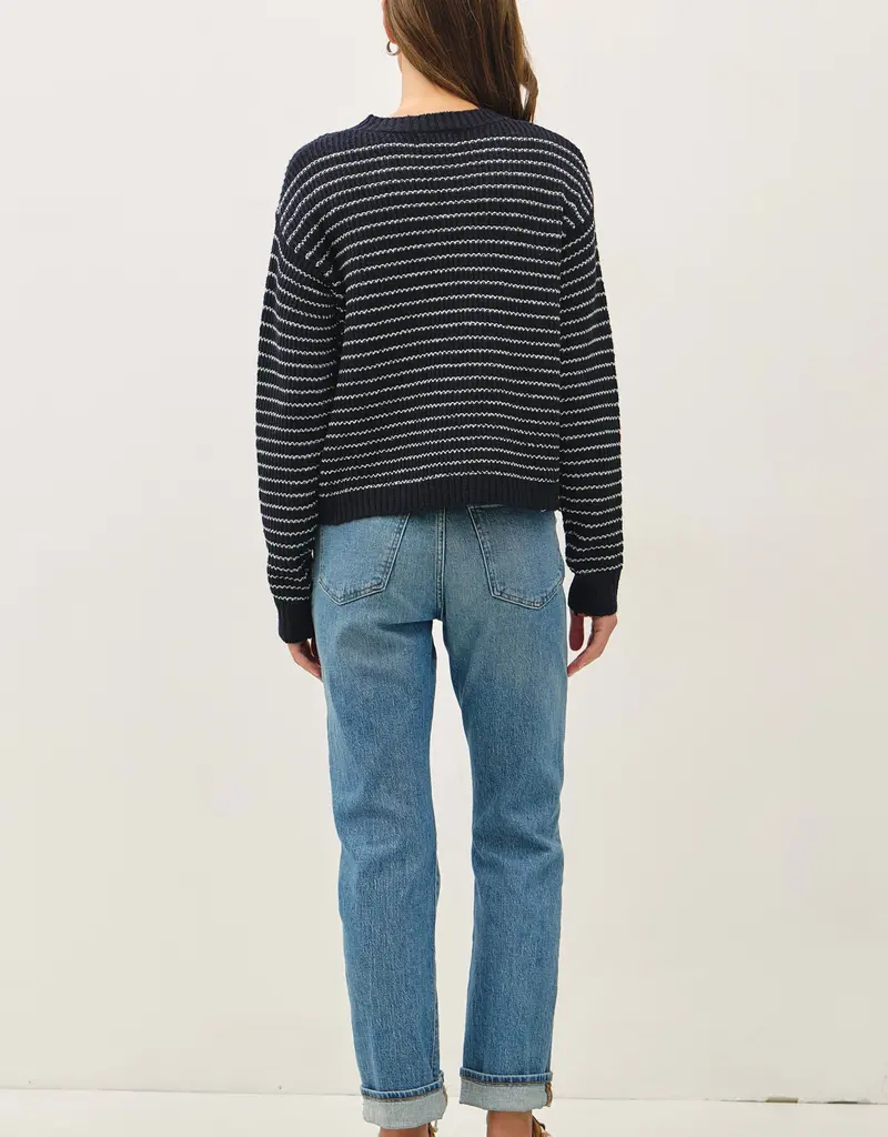 509 Broadway Slim Striped Chunky Sweater