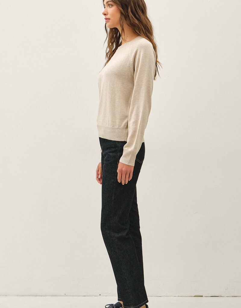 509 Broadway Easy Raglan Loose Fit Sweater Top