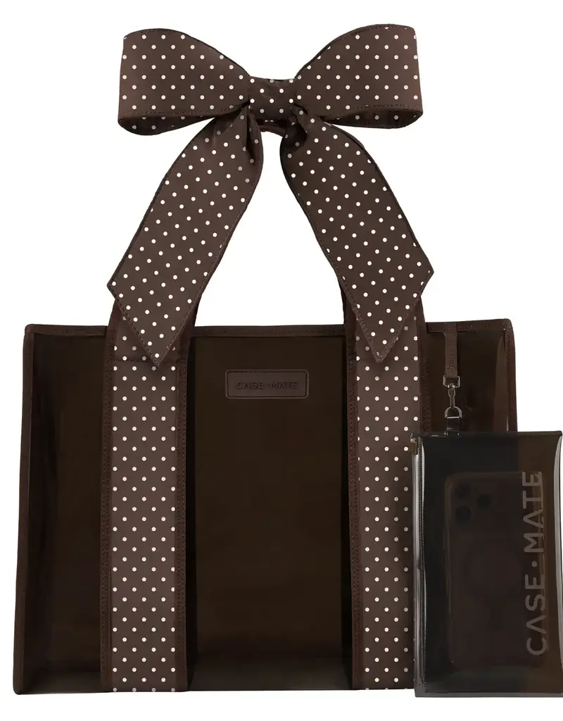 Case Mate Case-Mate Espresso Polka Dot Bow Jelly Tote Bag