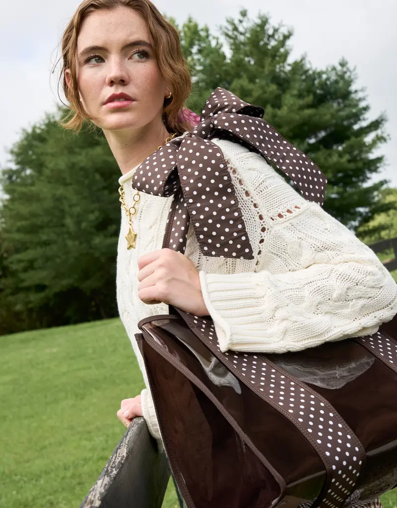 Case Mate Case-Mate Espresso Polka Dot Bow Jelly Tote Bag