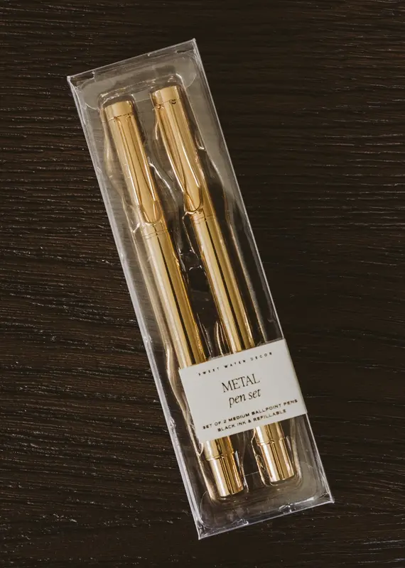Sweet Water Decor Gold Metal Pen Set
