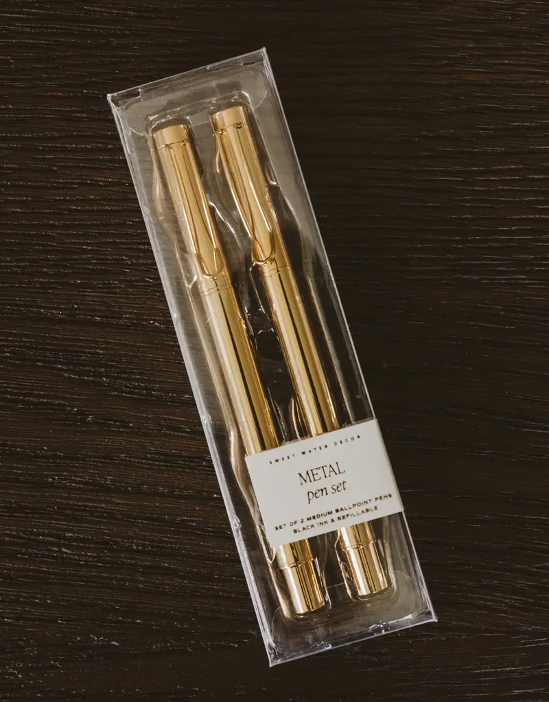Sweet Water Decor Gold Metal Pen Set